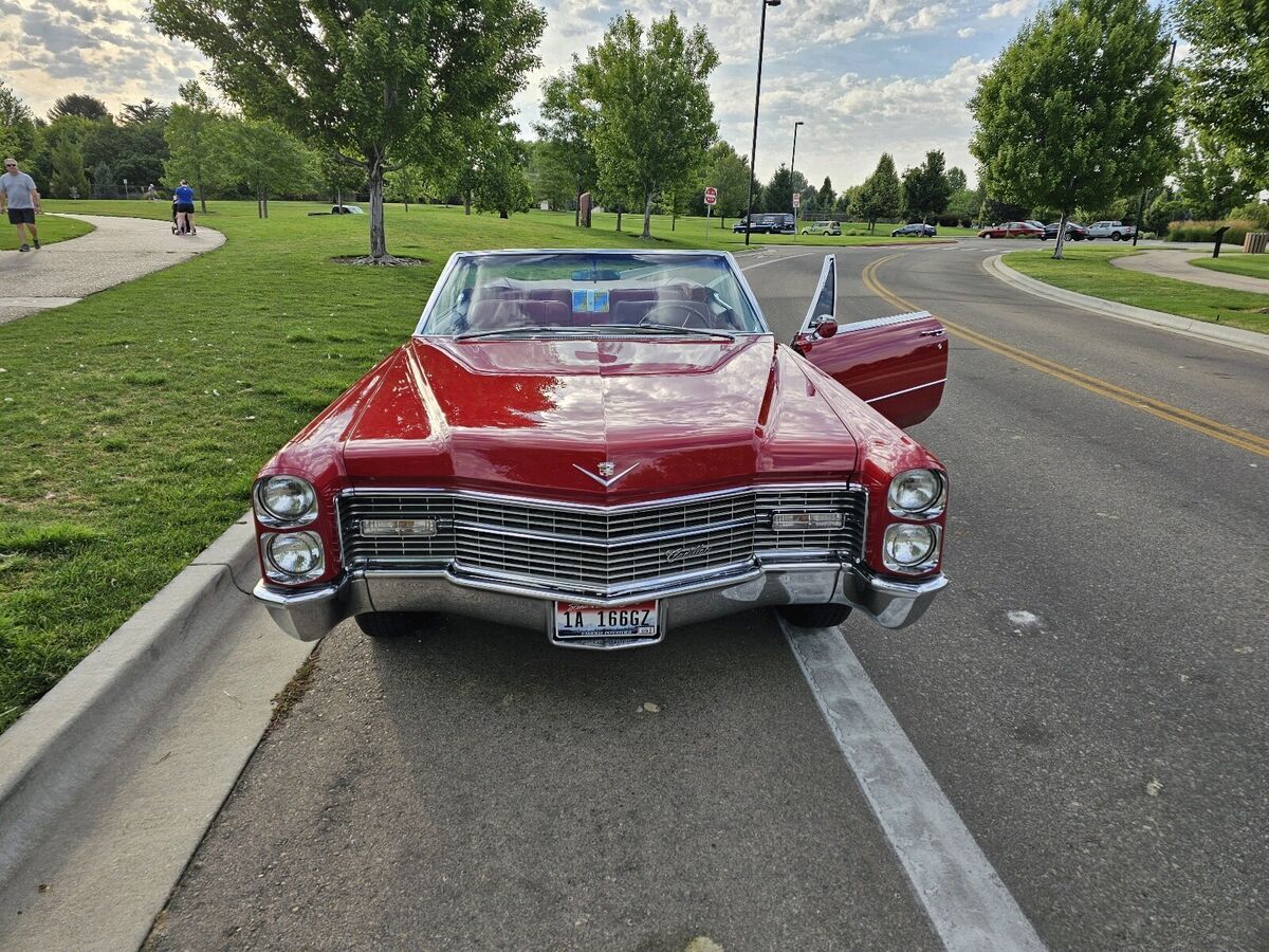 1966 cadillac deville convertible red rwd automatic deville
