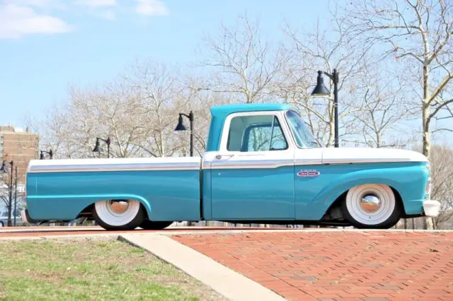 1965 ford f100 6.0l v8 ls swap vintage ac bagged resto mod show truck no reserve