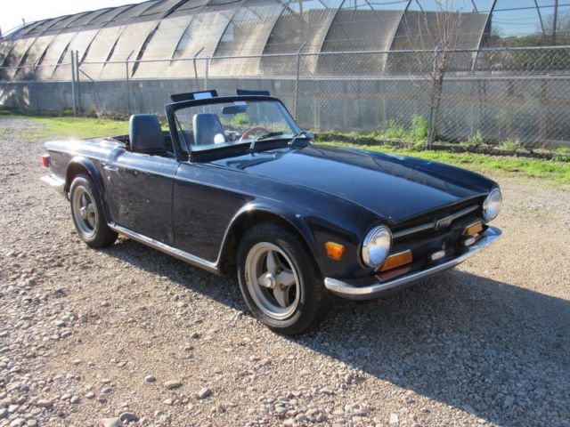1969 triumph tr6 . royal blue. weber carbs. folding headrests