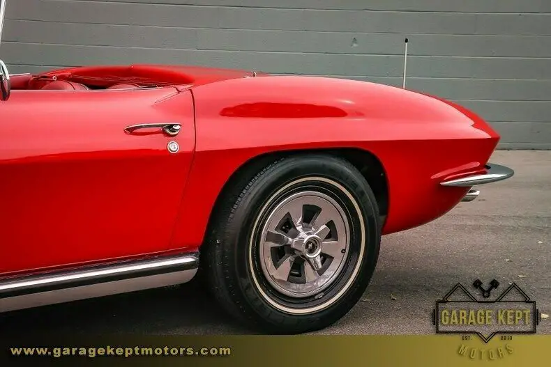 1965 chevrolet corvette convertible red convertible 327ci/300hp v8 87,453 miles