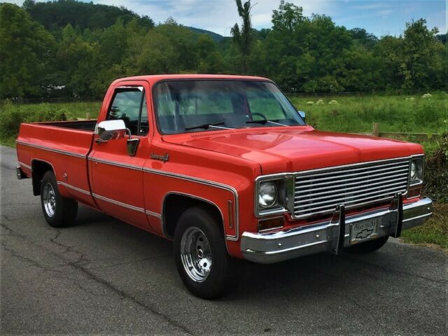 1973 chevrolet c10 super cheyenne fleetside pickup- crimson red