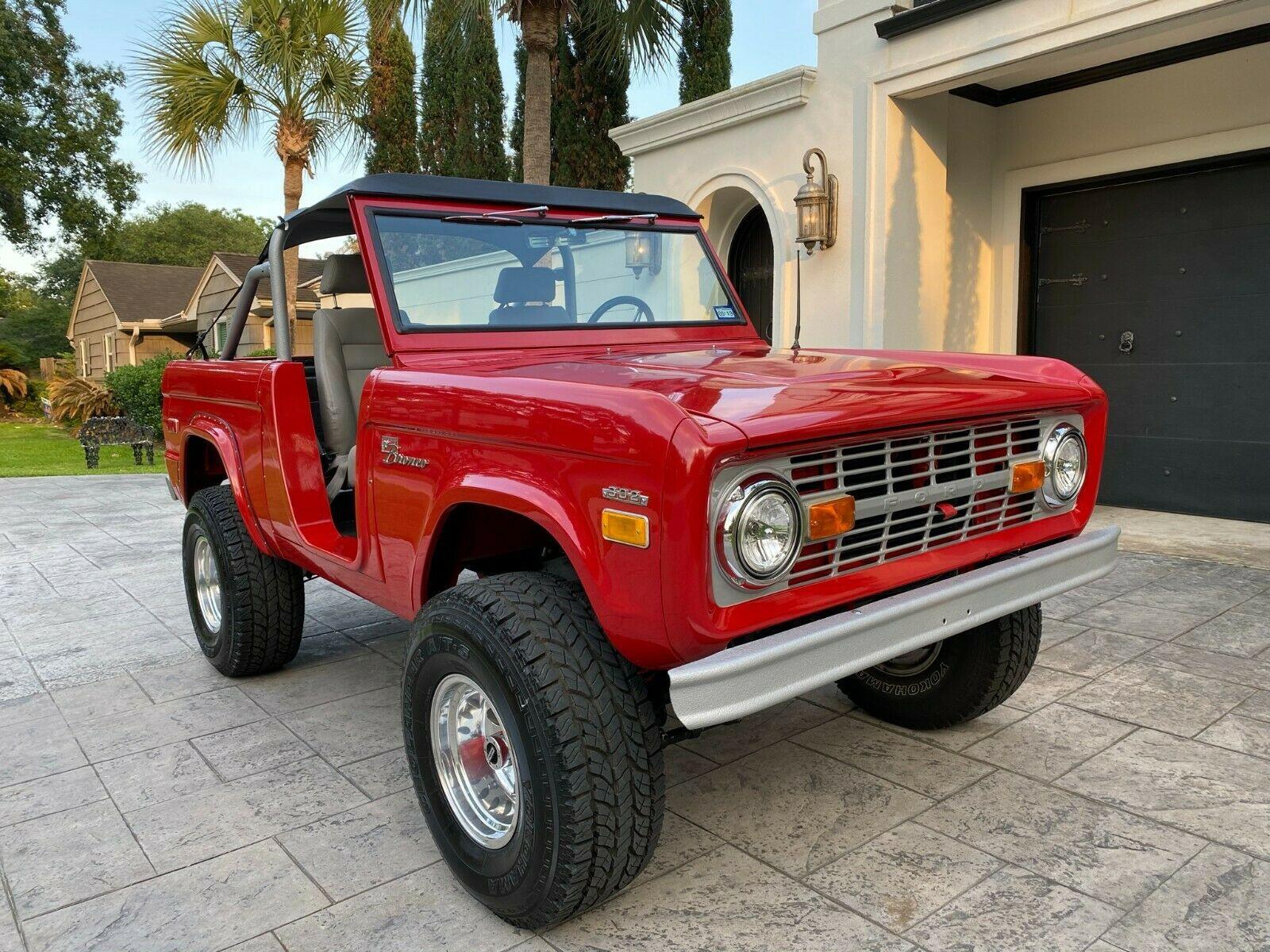 1971 ford bronco ford bronco red 3 speed manual duffy shifters fitech efi system