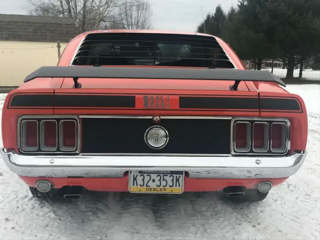 1970 ford mustang mach 1, 351 cleveland 4 barrel, 4 speed, calypso coral