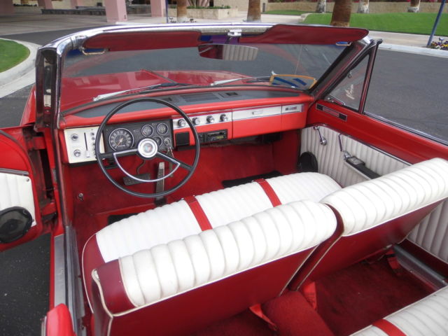 1964 plymouth valiant signet 200 convertible slant six no reserve red & white