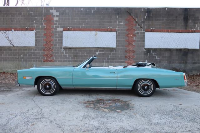 1976 cadillac eldorado white/green 25660 miles dunbarton green convertible 500 c