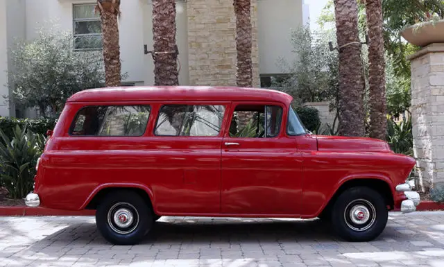 1956 gmc suburban deluxe carryall, original low miles california 100 series v8