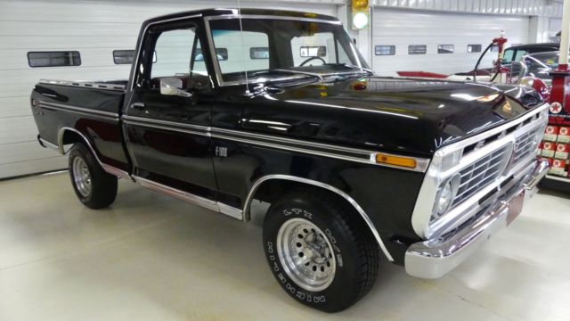 1973 ford f100 ranger xlt 66081 miles black pickup 390 automatic