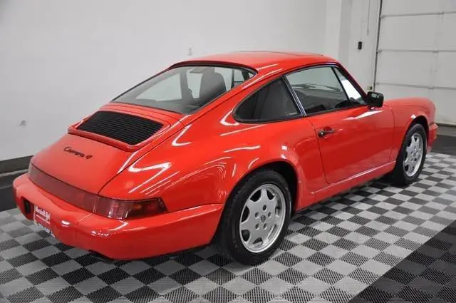1989 porsche 911 c4 coupe red/tan coa, books only 1900 miles