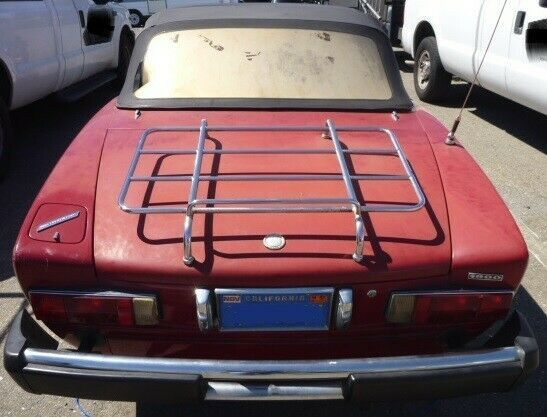 1976 fiat 124 spider 1800 convertible, black top, chrome bumpers & luggage rack