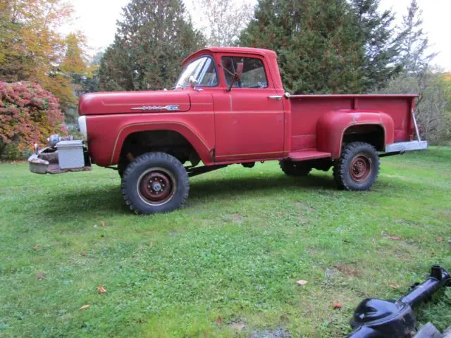 1960 ford f-250 flareside factory 4x4 brush truck - michigan fire truck