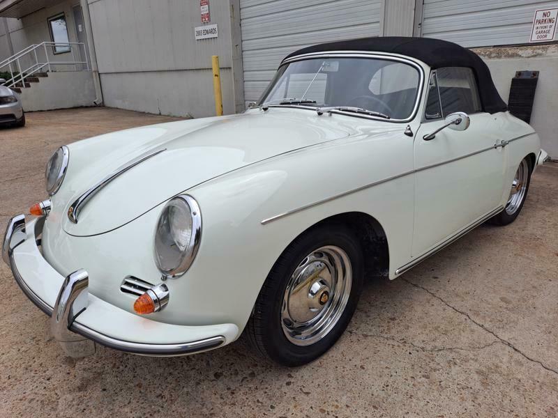 1960 porsche 356 1600 b cabriolet ivory white clean black vinyl interior