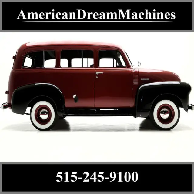 1951 suburban 3100 bordeaux third row seating, 235 straight 6, wide whites