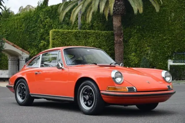 1971 porsche 911t coupe 2-door 6-cylinder 5spd manual tangerine/black leather