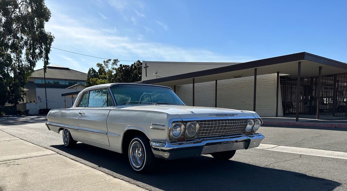 1963 chevrolet impala coupe white rwd automatic impala