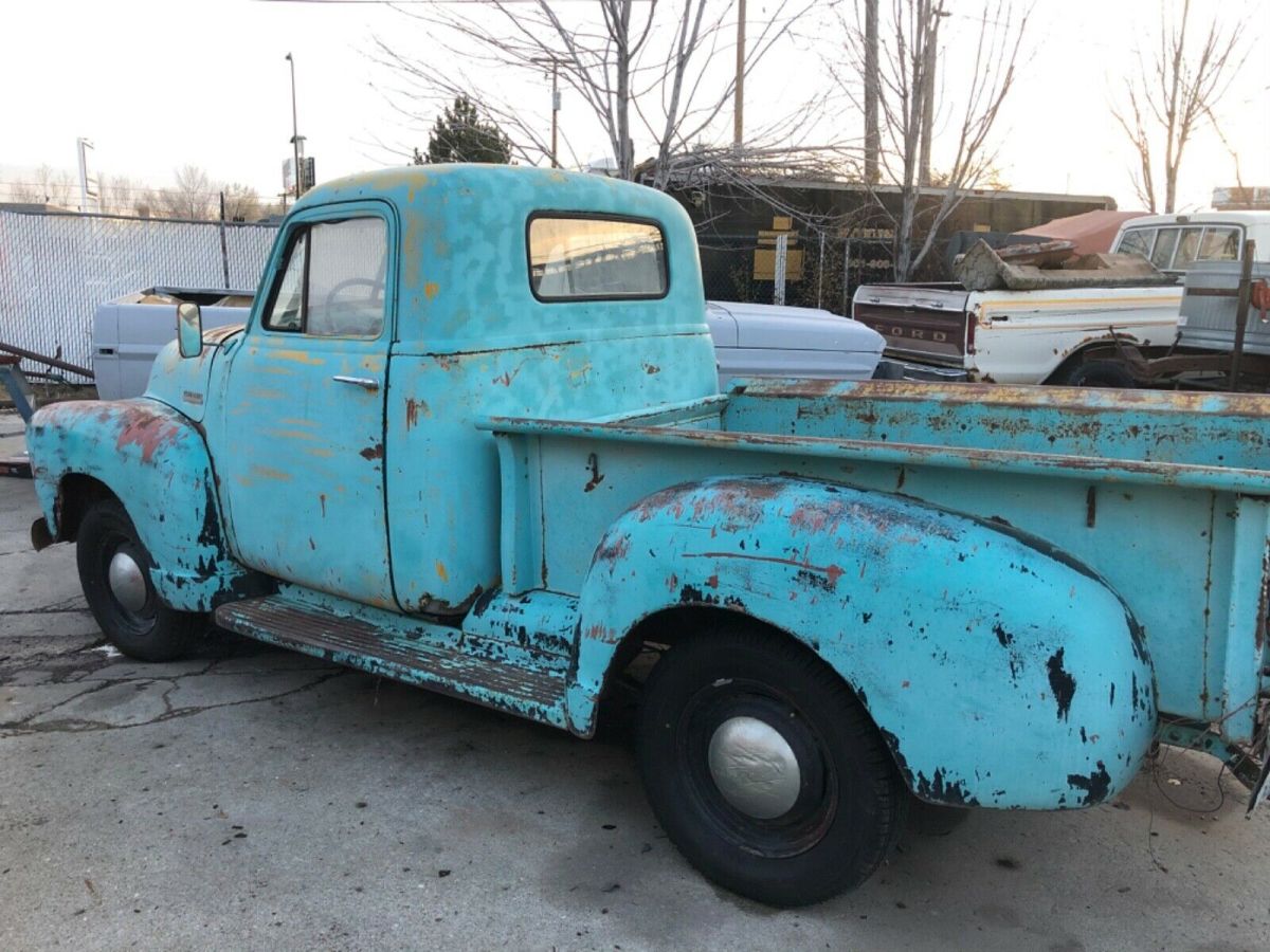 1951 chevy shortbed pickup truck, great patina, hotrod, ratrod, like ford