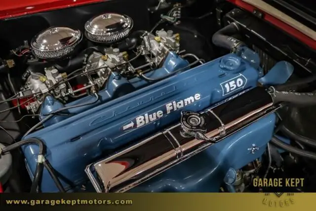 1954 chevrolet corvette roadster red convertible 235ci/150hp blue flame straight