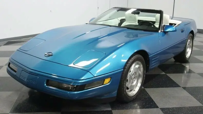 classic vintage chrome chevy convertible vette 5.7 v8 auto transmission aqua gre