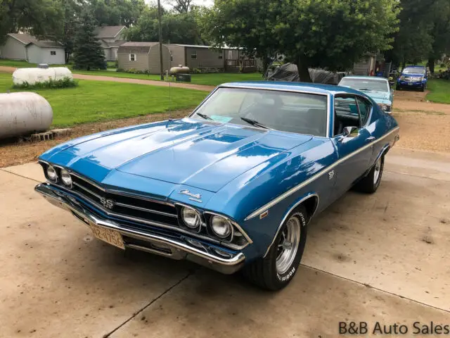 1969 chevrolet chevelle 100000 miles blue coupe 8 cyl, 4 spd