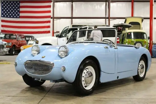 1960 austin-healey sprite bugeye 1352 miles iris blue coupe 948cc i4 4 speed man