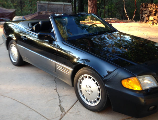 1991 mercedes-benz 500sl base convertible 2-door 5.0l black on black super nice!