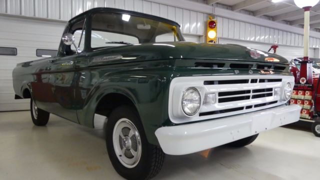 1962 ford f-100 49509 miles green 223ci 3-speed manual