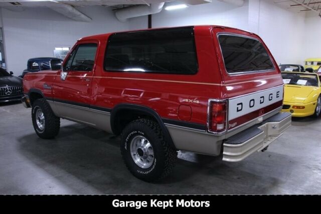 1993 dodge ramcharger canyon sport aw-150 poppy red suv 5.2l v8 94887 miles