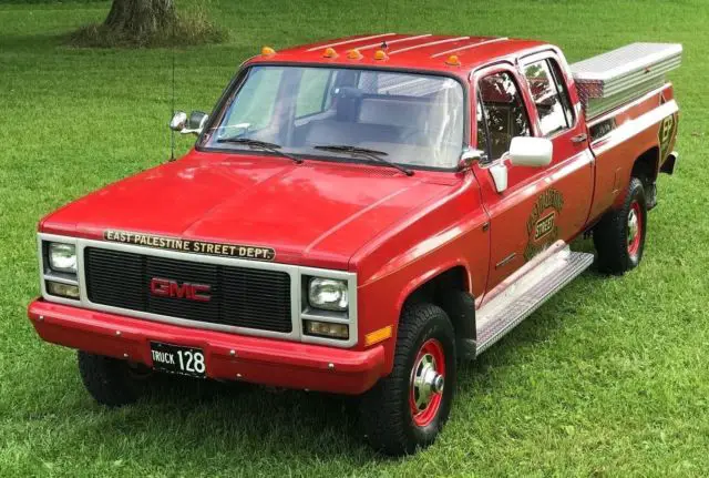 1989 gmc 3500 454 4x4 4spd crew cab *only 14,186 miles* fire truck 1 ton pickup
