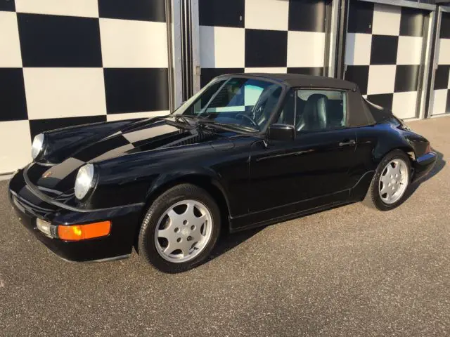 1990 porsche 964 carrera 4 cabriolet black/black 42,000 miles 100% original car