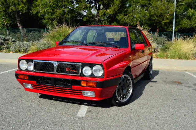 1989 lancia delta hf integrale awd turbo 8v red martini very fast rally car