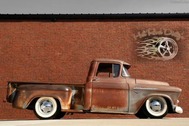 1955 hot rat street rod pro touring 3100 chevy patina shop truck no air ride c10
