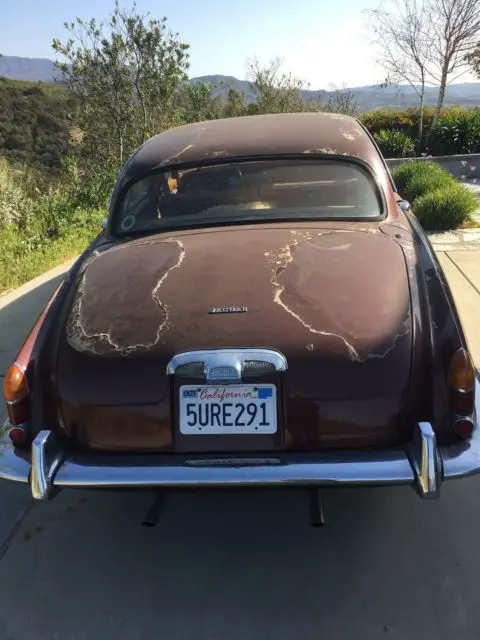 1964 burgundy jaguar mk10 sedan 4 door burl wood interior not working
