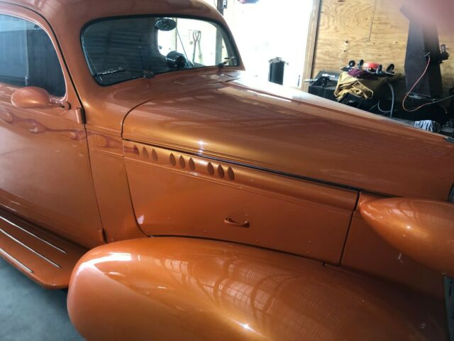 1936 oldsmobile 3 window coupe with trailer