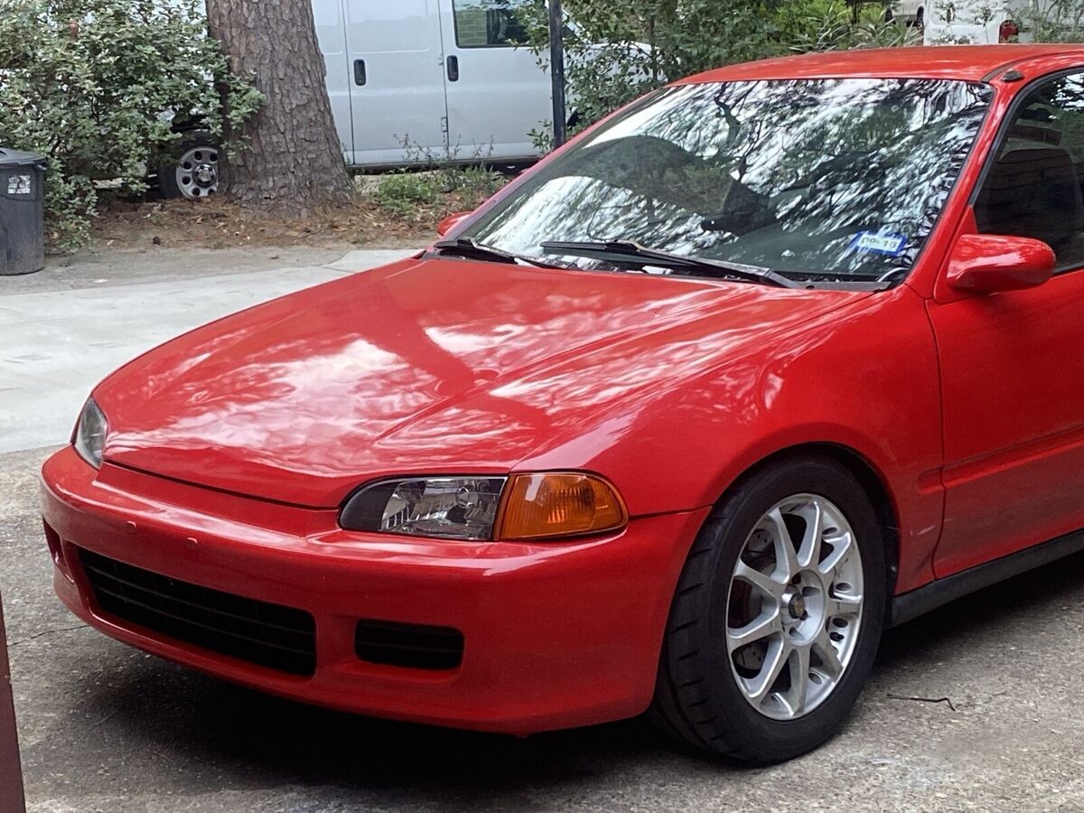 1993 honda civic hatchback red cx