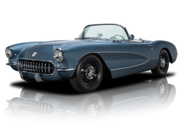 1956 chevrolet corvette 5781 miles metallic blue convertible 383 v8 5 speed man