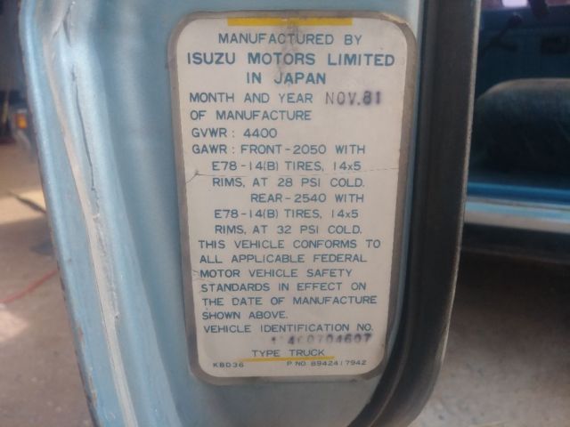 1982 isuzu pup pickup diesel