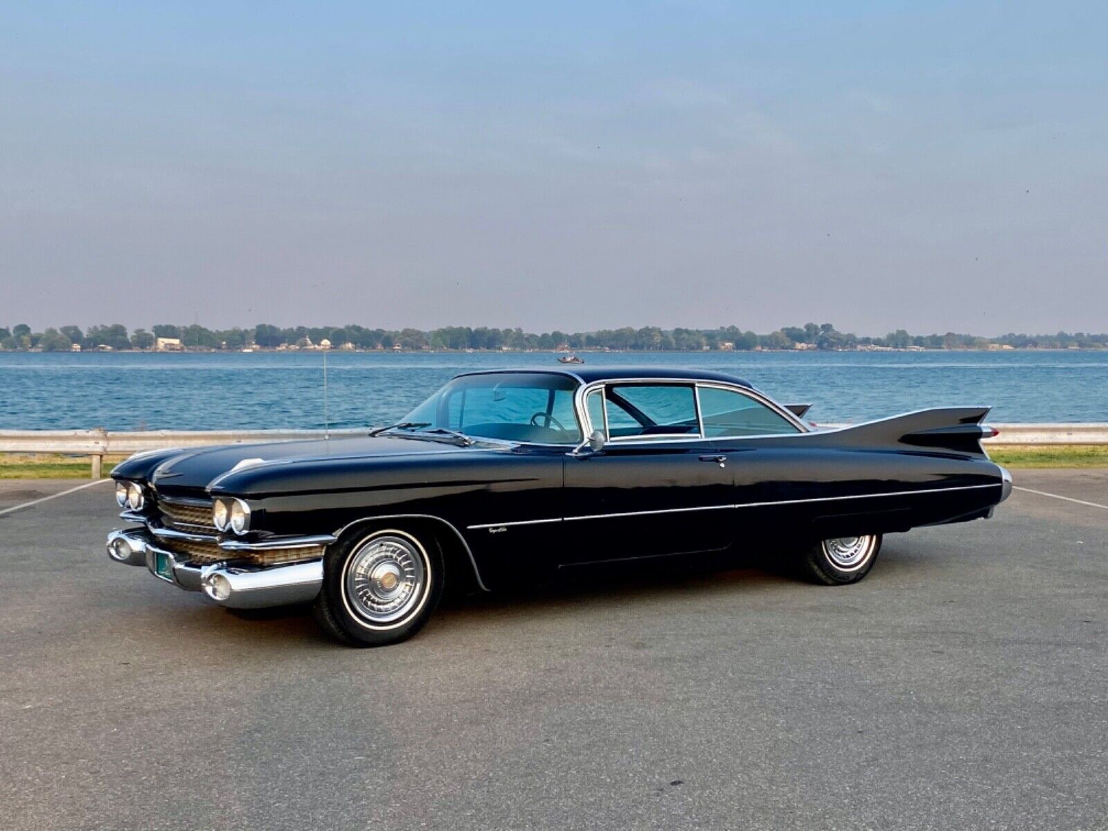 beautiful 1959 cadillac two door coupe 390 v8 black restored - no reserve!!