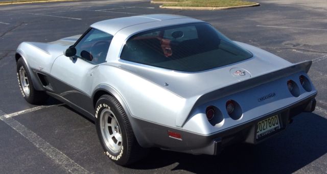 1978 silver anniversary corvette, garage-kept last 35 years, 18k miles,350, auto