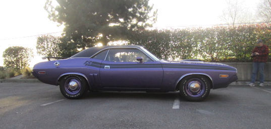 1971 dodge challenger r/t - 340 shaker hood - plum crazy purple-original n96 car