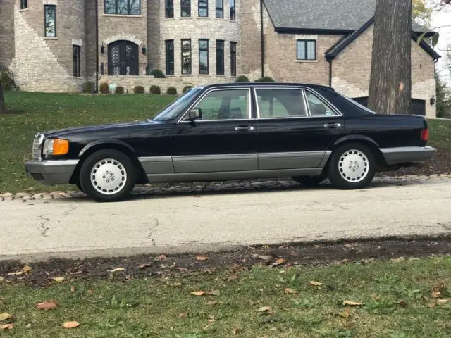 1987 mercedes benz 560sel 27k miles nice! black over palomino! no reserve!!!