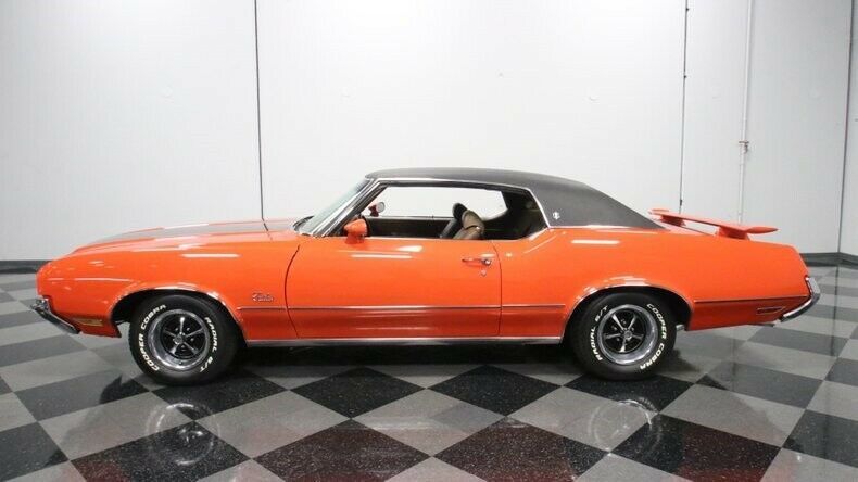 classic vintage chrome olds supreme 350 v8 3-speed auto transmission flame orang
