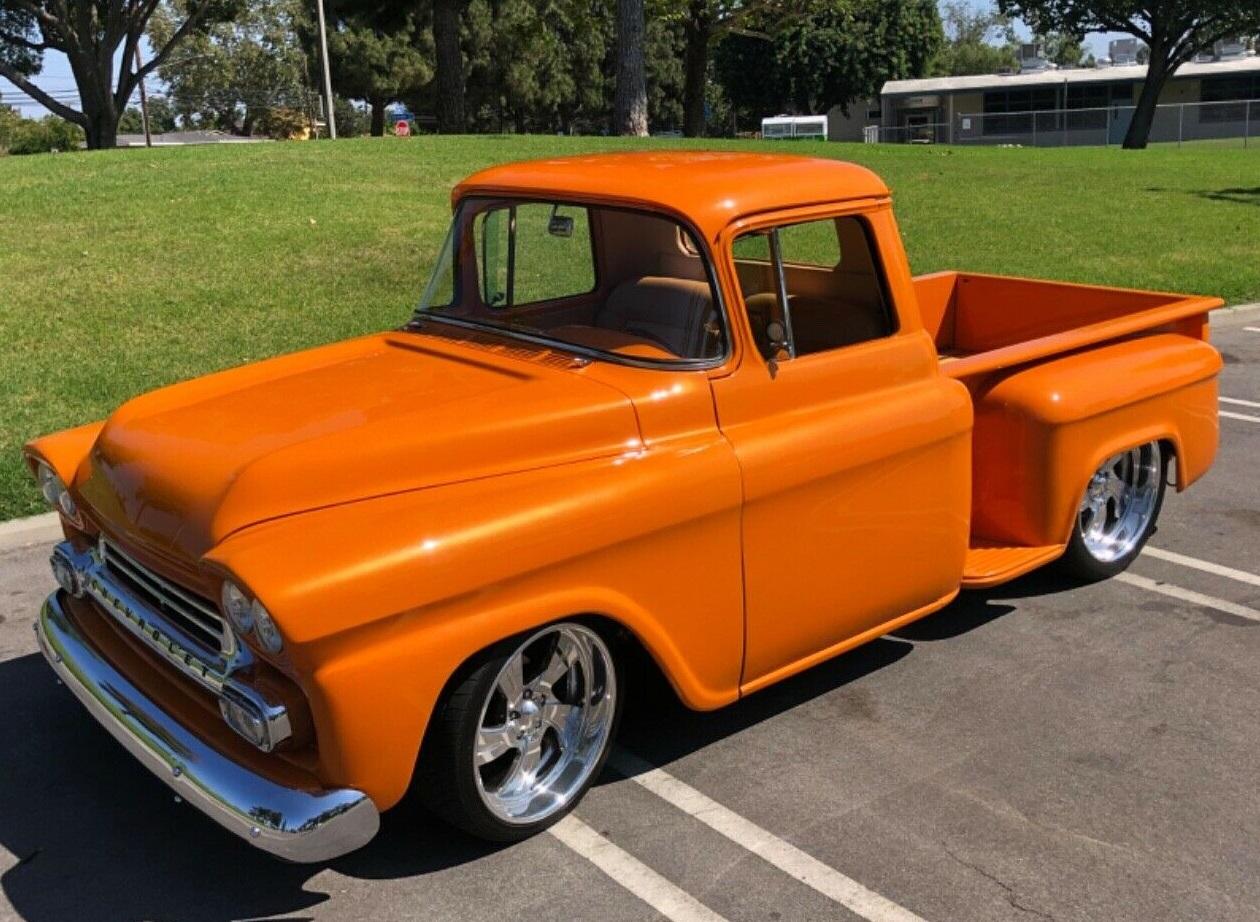 1959 chevrolet c-10 custom truck orange pearl