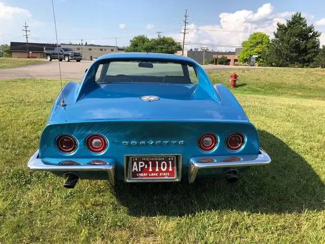 1969 chevrolet corvette 427 60505 miles blue 2 door 427 cid manual