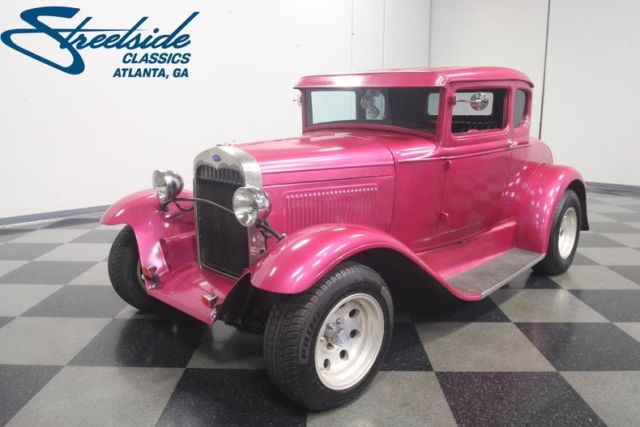 1930 ford model a 5 window coupe 49 miles fuschia coupe 305 v8 automatic