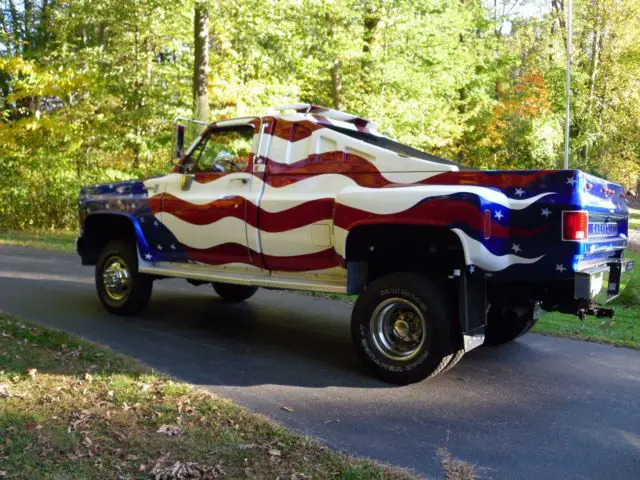 1981 chevrolet siverado 3500 custom built american flag truck