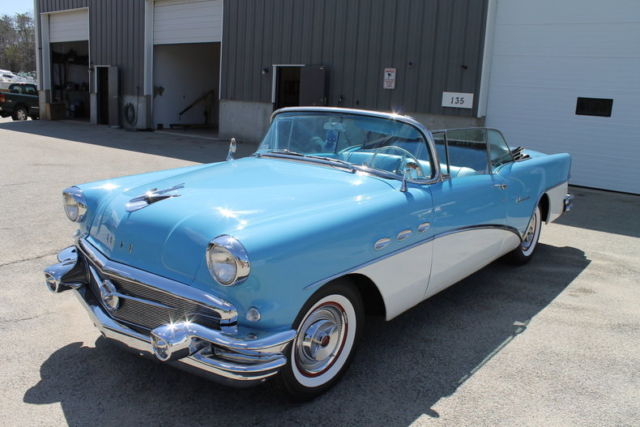 1956 blue & white restored rebuilt convertible collector car great driver