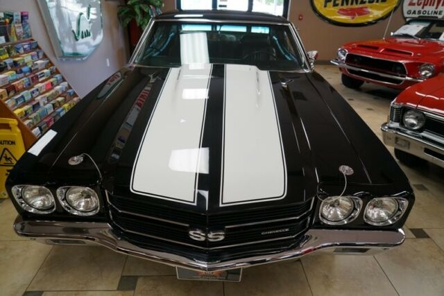 1970 chevrolet chevelle ss 9999 miles tuxedo black w/ white stripes 396 c.i. 4