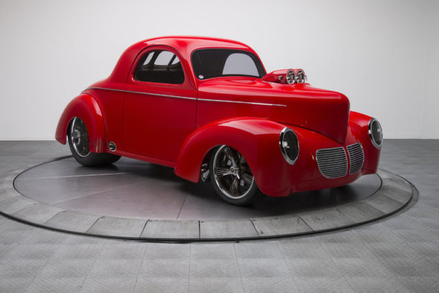 1940 willys coupe 1 torch red coupe 540 v8 3 speed automatic