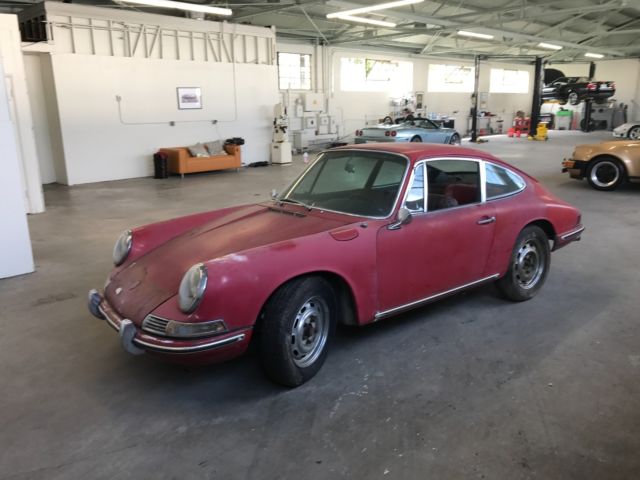"barn find"1966 porsche 912 coupe with red interior, original