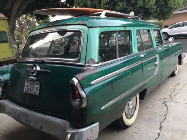 1955 mercury monterey wagon, patina green, roof rack, rare find