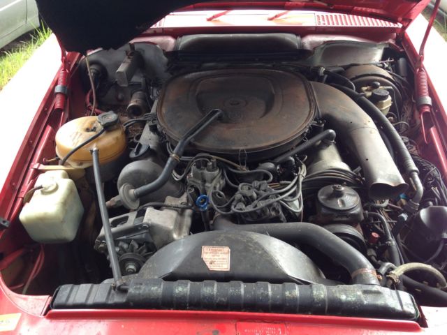 1977 mercedes- benz slc 450 cherry red coupe sports car